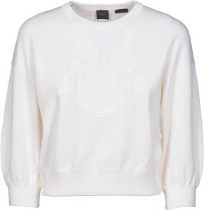Pinko Witte Sweaters met Pinaforemetal Breedte Wit Dames