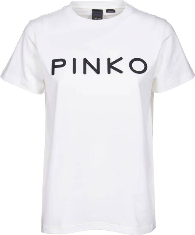Pinko Witte T-shirts en Polos met Pinaforemetal White Dames