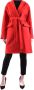 Pinko Rode Ceintuur Wollen Jas Red Dames - Thumbnail 1