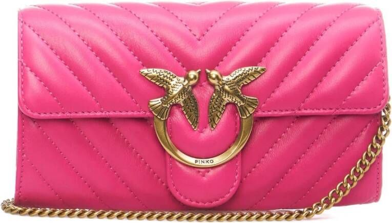 Pinko Womens Acries Wallets Pink Ss23 Roze Dames