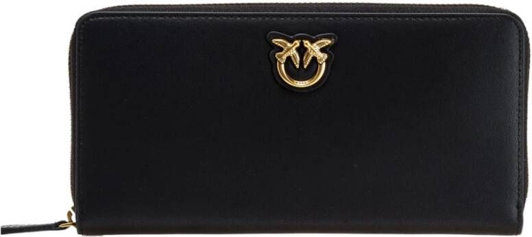 Pinko Zip-around portefeuille in leer Zwart Dames