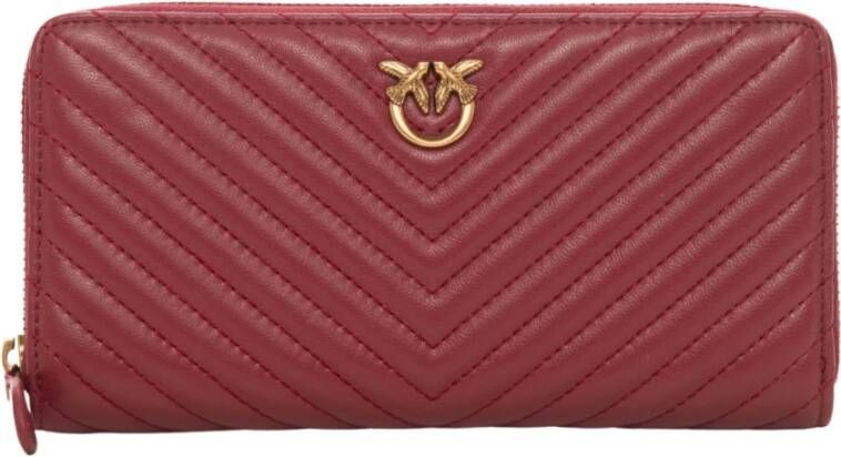 Pinko Zip leather wallet Rood Dames