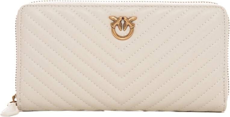Pinko Zip leather wallet White Dames