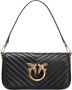 Pinko Mini Sheep Nappa Chevron Love Click Baguette Black Dames - Thumbnail 1