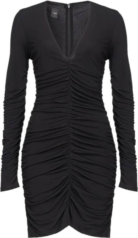 Pinko Zwarte aansluitende jurk met gedrapeerde details Zwart Dames