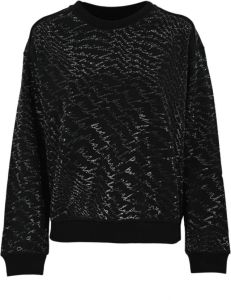 Pinko Zwarte katoenen trui met strass detail Zwart Dames