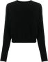 Pinko Zwarte Crewneck Logo Patroon Cashmere Trui Black Dames - Thumbnail 1