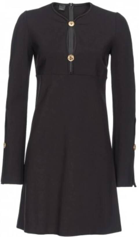 Pinko Zwarte Stretch Viscose Jurk Zwart Dames