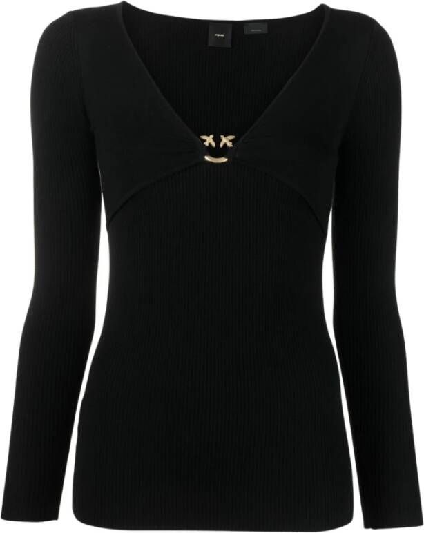 pinko Zwarte Sweaters met 4 5 cm Hak Zwart Dames