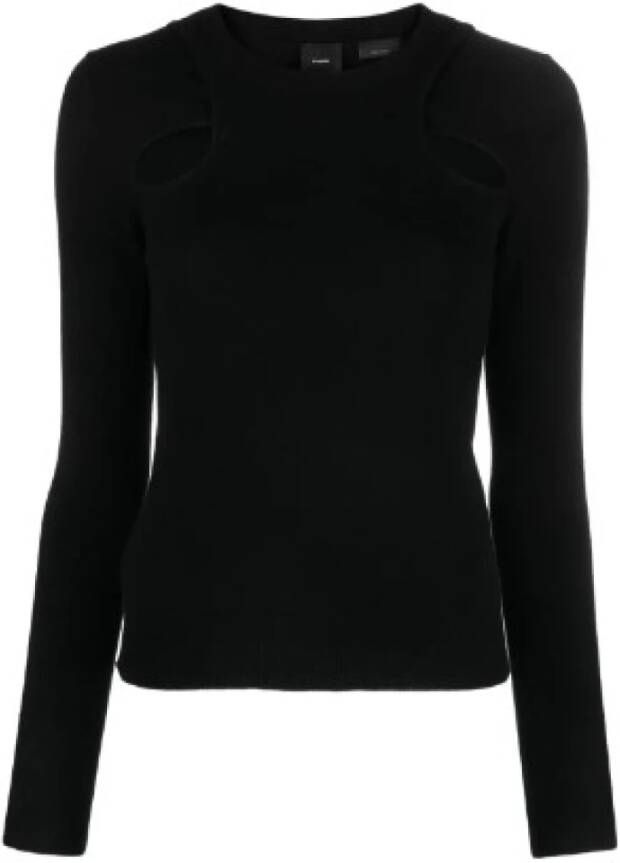 Pinko Zwarte Sweaters met Puzzola Maglia Zwart Dames
