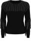 Pinko Zwarte trui van wolmix met lange mouwen en strass details Zwart Dames - Thumbnail 1