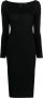Pinko Zwarte Vierkante Hals Midi Jurk Black Dames - Thumbnail 1