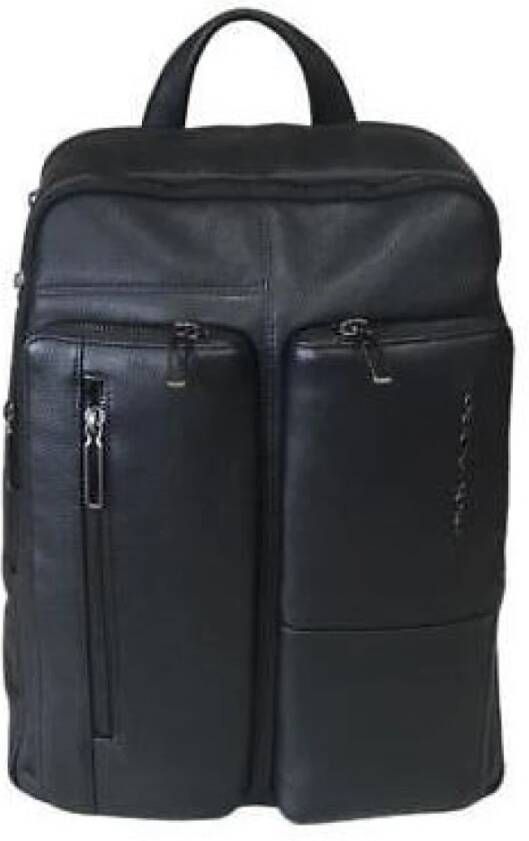 Piquadro Zwarte leren rugzak | Sku: Pi-32843 Black Heren
