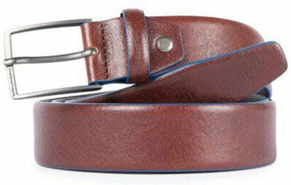 Piquadro Donkerbruine Leren Riem Blue Square Brown Heren
