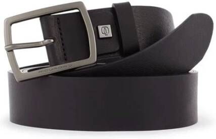 Piquadro Zwarte Leren Riem Gesp Black Heren