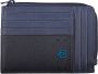 Piquadro Blauwe leren portemonnee met kaarthouder en RFID-blokker Blauw Heren - Thumbnail 1
