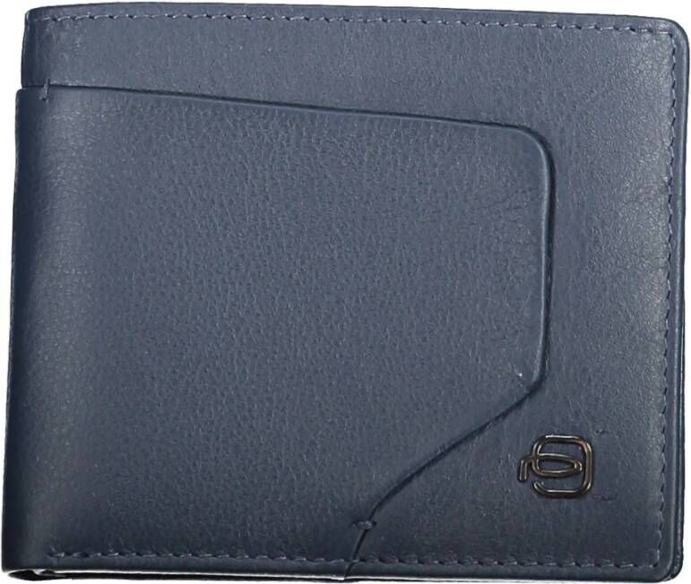 Piquadro Blauw Leren Rfid Portemonnee met Contrasterende Details Blue Heren
