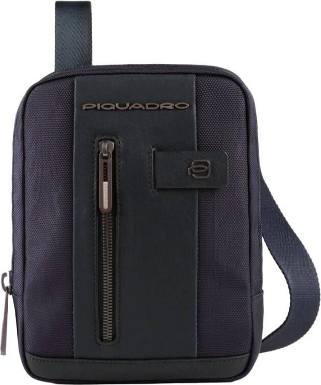 Piquadro Gerecyclede Stoffen iPad Mini Tas met AirPods Zak Blauw Heren