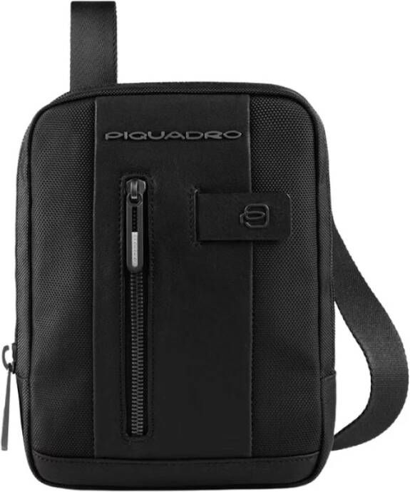 Piquadro Gerecyclede stoffen iPad Mini tas met AirPods vak Black Heren