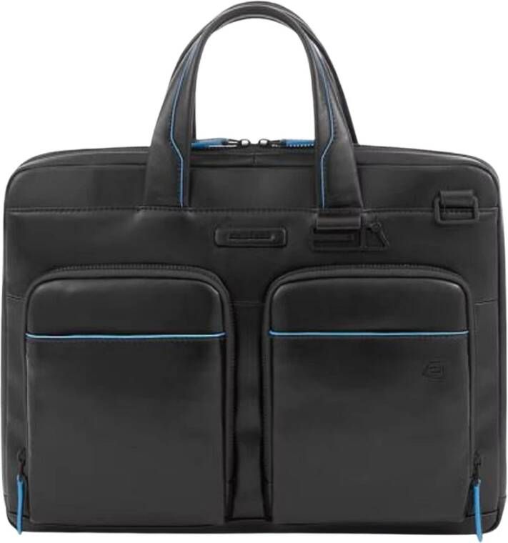 Piquadro Slanke Computer en iPad Tas met Rfid Bescherming Black Heren