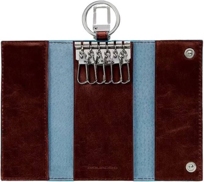 Piquadro Donkerbruine sleutelhanger met karabijnhaak Brown Unisex