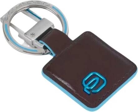 Piquadro Donkerbruin Leren Sleutelhanger Brown Heren