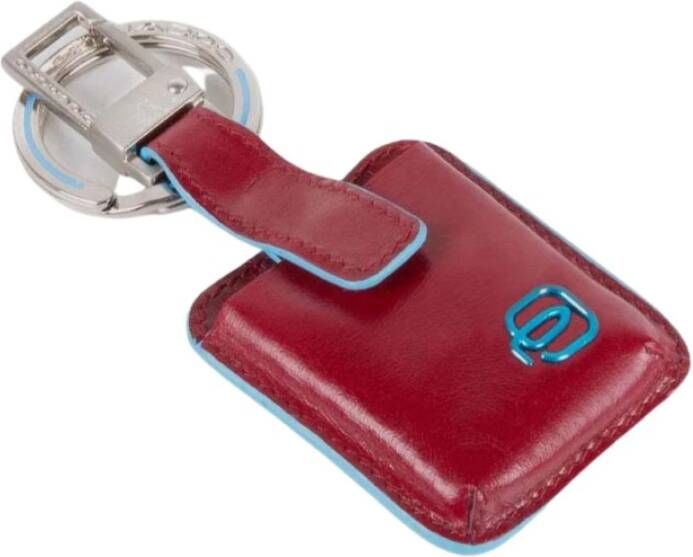 Piquadro Blauwe Square Sleutelhanger met Slimme Tracker Red Heren