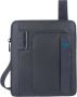 Piquadro Blauwe Leren en Stoffen Tas Blue Unisex - Thumbnail 1