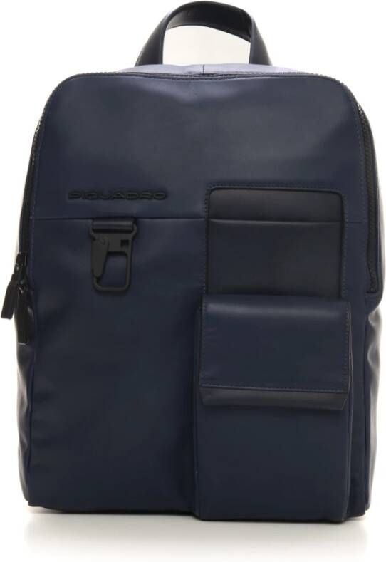 Piquadro Leather rucksack Blauw Heren