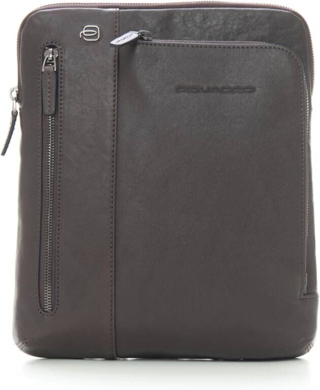Piquadro Leather shoulder bag Bruin Heren