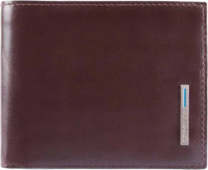 Piquadro Donkerbruine Leren Portemonnee met 2 Compartimenten Brown Heren