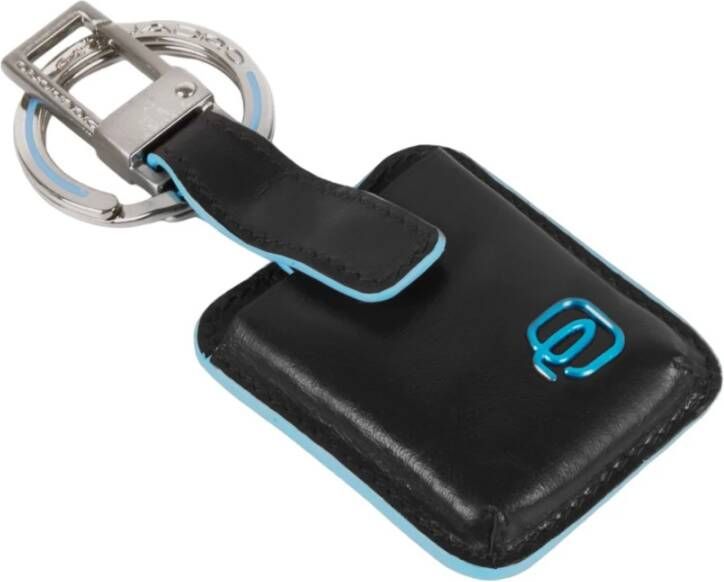 Piquadro Leren Sleutelhanger voor Heren met Sluiting Zwart Heren