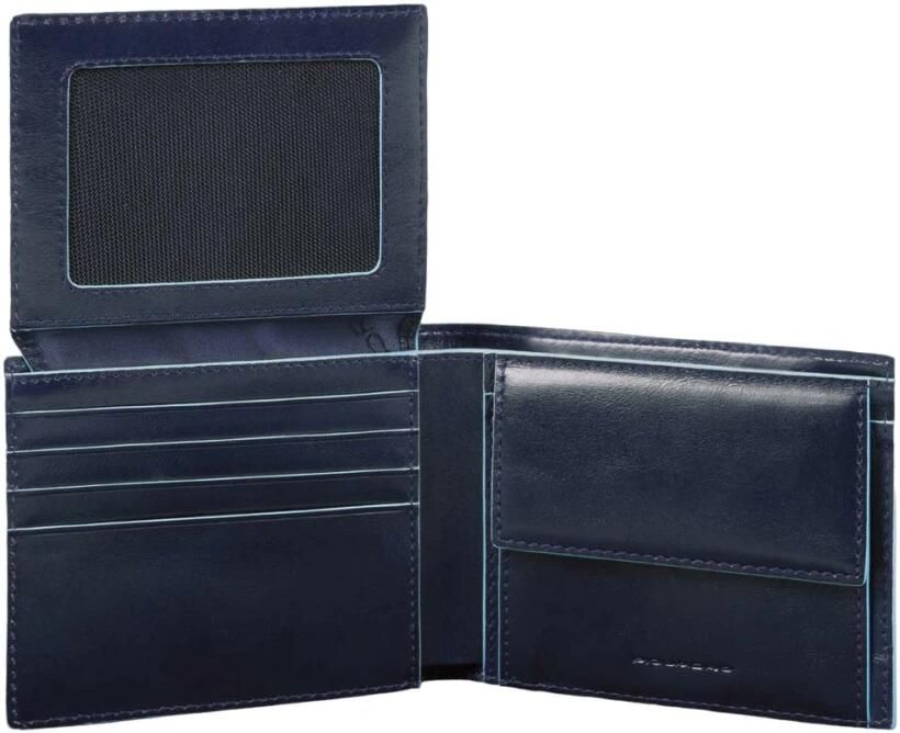 Piquadro Leren Herenportemonnee met Sluiting Blauw Heren