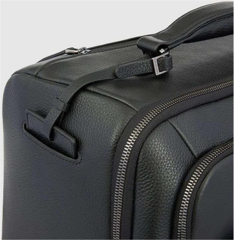 Piquadro Slanke vierwielige cabine trolley bagage Black Unisex