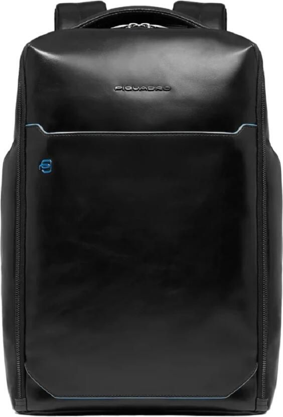 Piquadro Zwarte leren laptoptas met trolleybevestiging Black Unisex
