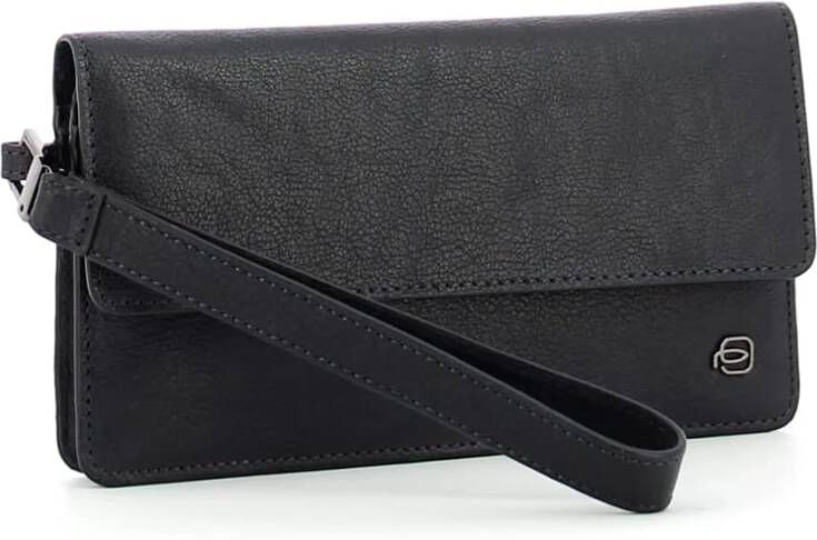 Piquadro Heren leren portemonnee met smartphone vak Blue Heren