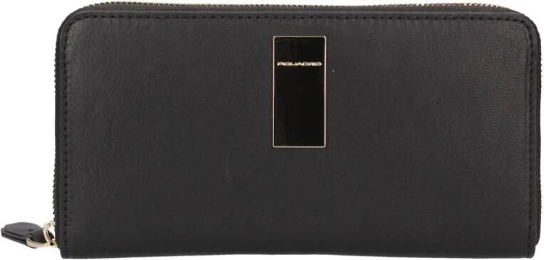 Piquadro Zwarte portemonnee met RFID-bescherming Black Dames
