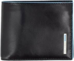 Piquadro Leren herenportemonnee met sluiting Black Heren
