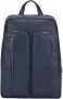 Piquadro Blauwe Leren Rugzak Blue Unisex - Thumbnail 1