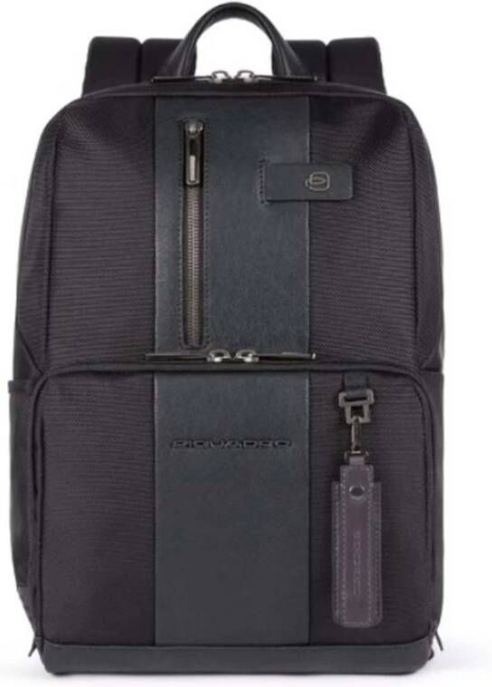 Piquadro Zwarte leren tas Verticale constructie Black Unisex