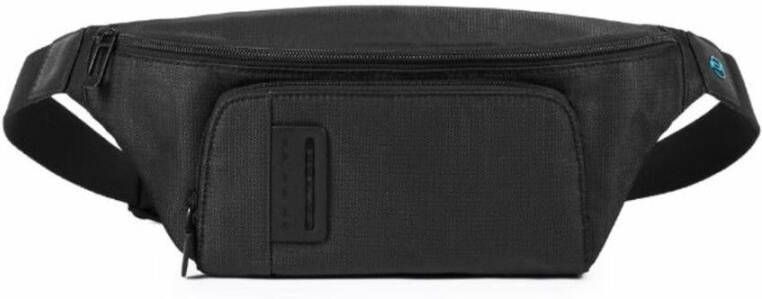 Piquadro Zwarte Stoffen Schoudertas Black