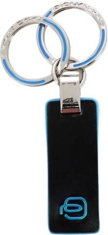 Piquadro Sleutelhanger met twee ringen Zwart Heren