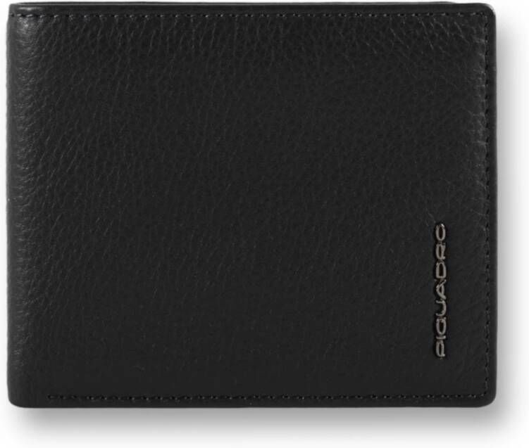 Piquadro Smalle Leren Portemonnee Black Heren