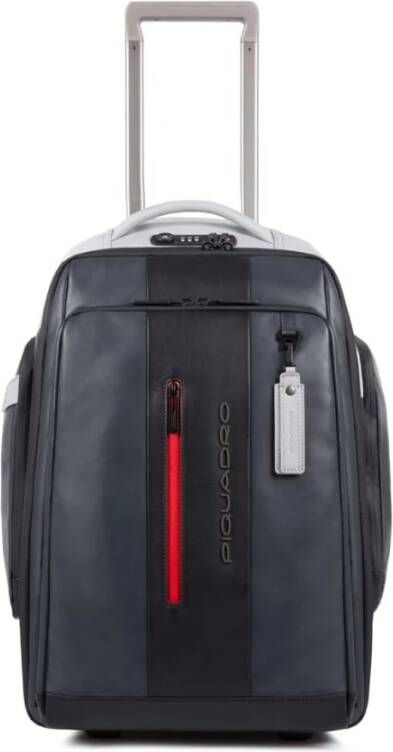Piquadro Grijze koffer met USB-poort Gray Heren