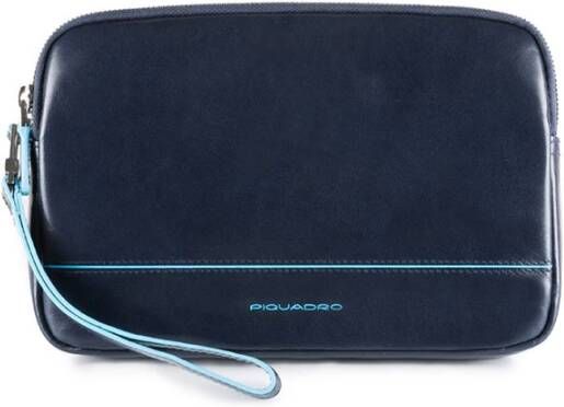 Piquadro Blauwe Leren Schoudertas Blue Heren