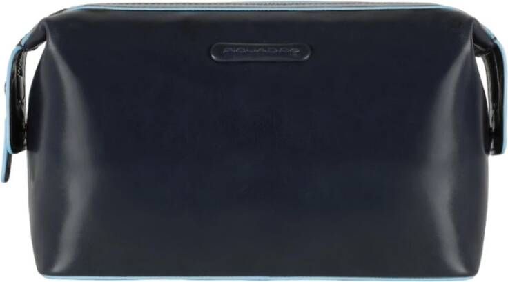 Piquadro Blauwe Leren Schoudertas Blue Unisex