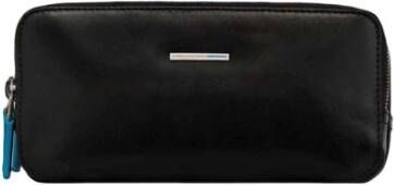 Piquadro Zwarte leren schoudertas Black