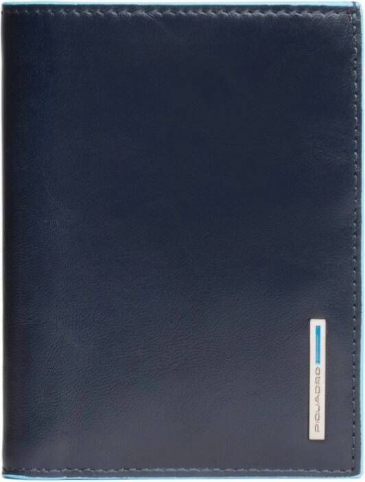 Piquadro Blauwe Square Verticale Portemonnee Blue Heren