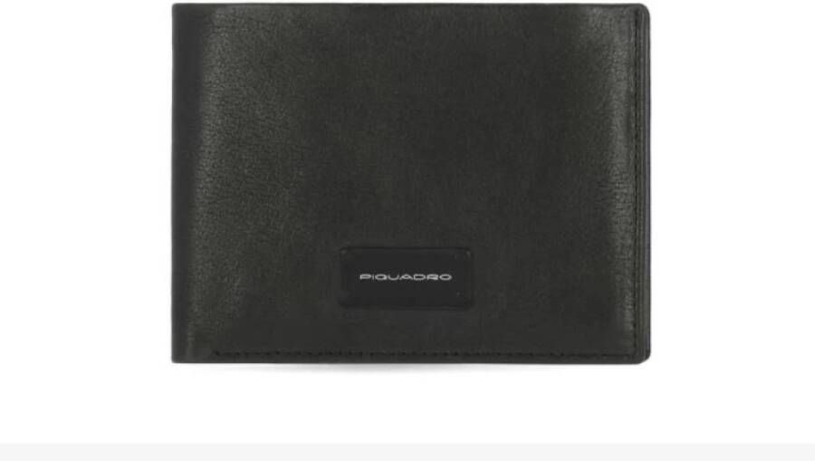 Piquadro Rfid Beschermd Leren Portemonnee Black Heren