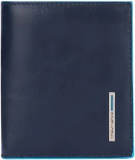 Piquadro Blauwe Verticale Portemonnee met Rfid Bescherming Blue Heren